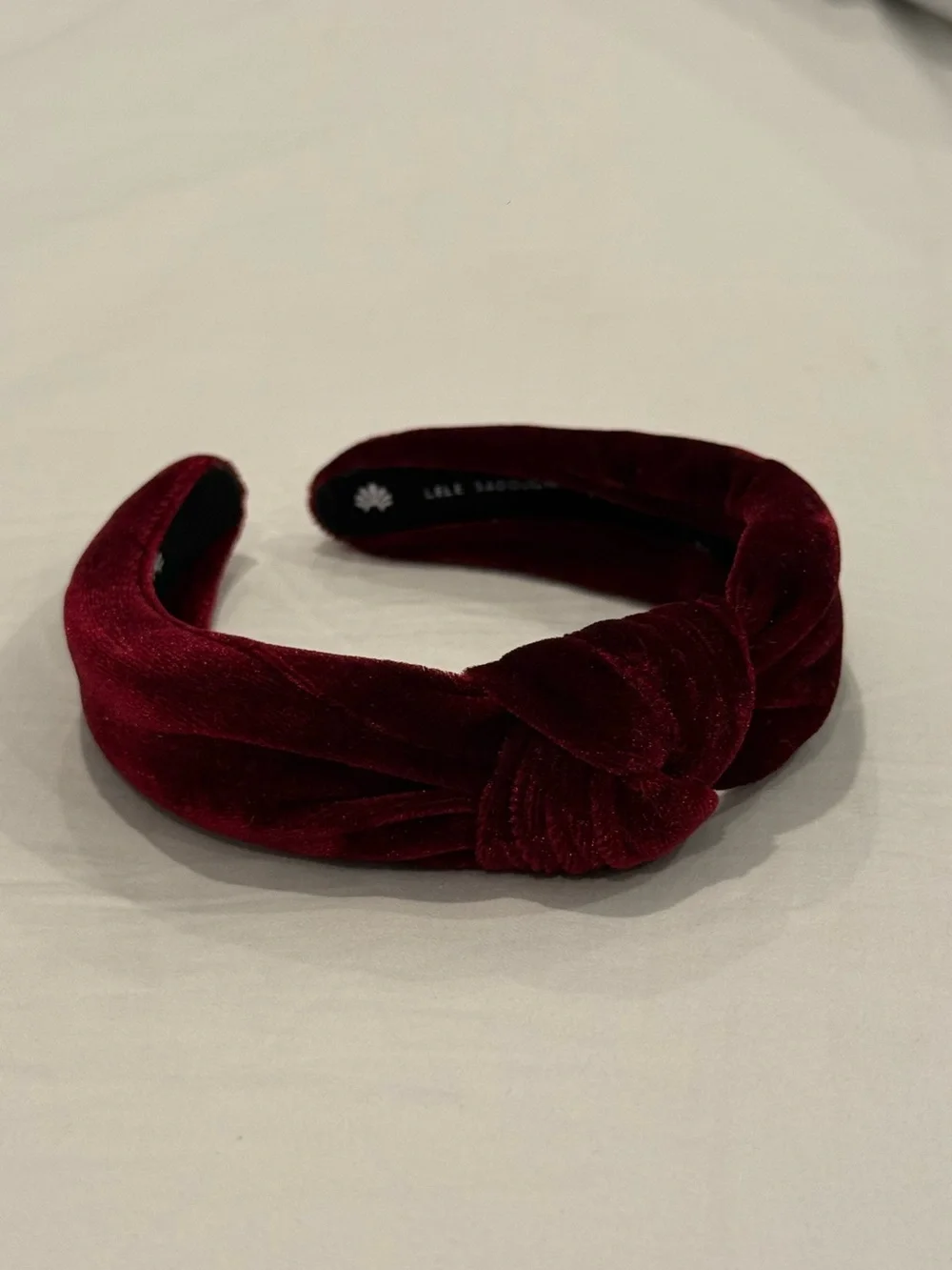 Velvet Knotted Headband in Wine Red